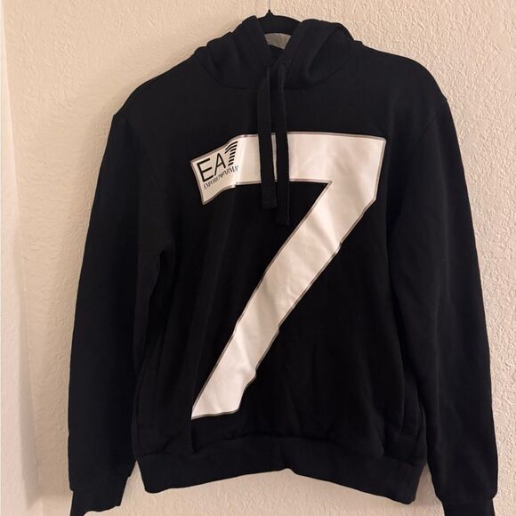 Emporio Armani Black and White Kids Hoodie - Picture 2 of 9